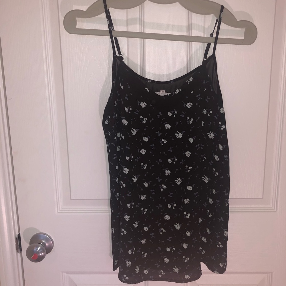 Spaghetti Strap, Floral Shirt